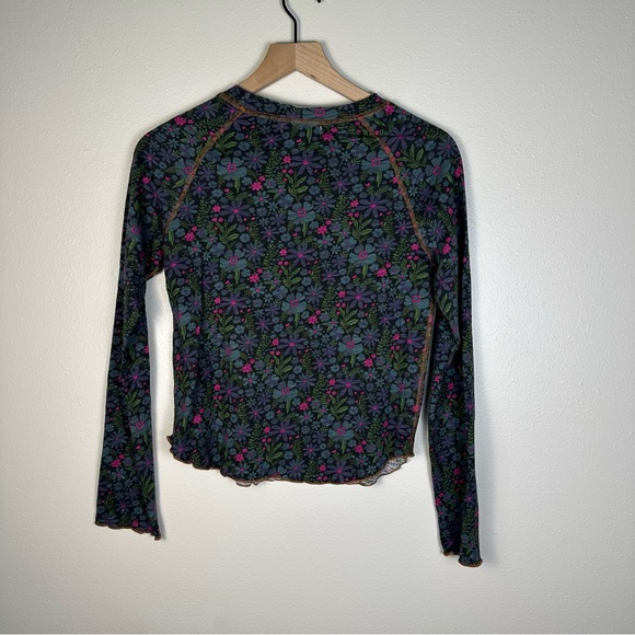 NWT NATURAL LIFE Boho Lily Floral Cotton Long Sleeve Tee Shirt - Picture 7 of 7